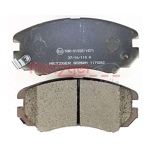Bremsbelagsatz, Scheibenbremse METZGER 1170262 f&uuml;r HYUNDAI KIA, Vorderachse