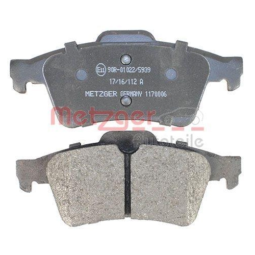Bremsbelagsatz, Scheibenbremse METZGER 1170006 GREENPARTS für CITROËN FORD MAZDA