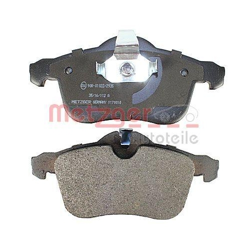 Bremsbelagsatz, Scheibenbremse METZGER 1170010 f&uuml;r OPEL, Vorderachse