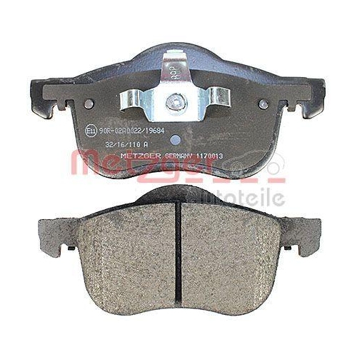 Bremsbelagsatz, Scheibenbremse METZGER 1170013 f&uuml;r VOLVO, Vorderachse