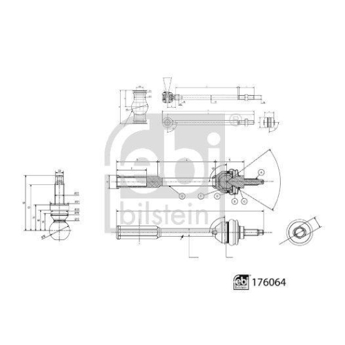 FEBI BILSTEIN Spurstange 176064 f&uuml;r JAGUAR, Hinterachse links