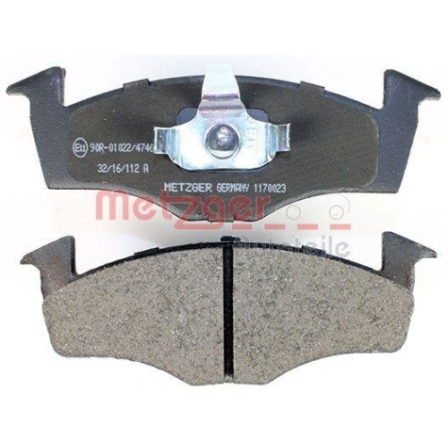Bremsbelagsatz, Scheibenbremse METZGER 1170023 f&uuml;r VAG, Vorderachse
