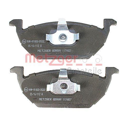 Bremsbelagsatz, Scheibenbremse METZGER 1170027 GREENPARTS f&uuml;r SEAT SKODA VW VAG