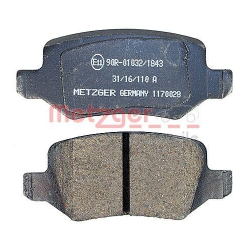 Bremsbelagsatz, Scheibenbremse METZGER 1170028 GREENPARTS f&uuml;r MERCEDES-BENZ