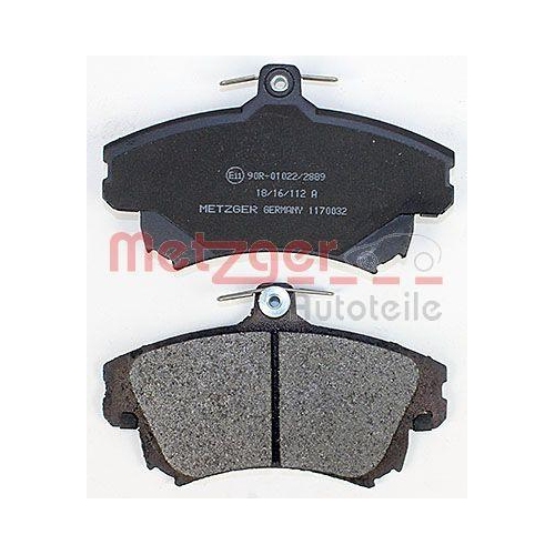 Bremsbelagsatz, Scheibenbremse METZGER 1170032 f&uuml;r MITSUBISHI VOLVO SMART