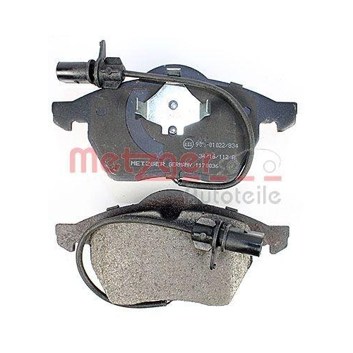 Bremsbelagsatz, Scheibenbremse METZGER 1170036 f&uuml;r VAG, Vorderachse