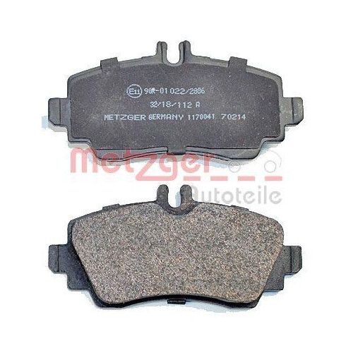 Bremsbelagsatz, Scheibenbremse METZGER 1170041 f&uuml;r MERCEDES-BENZ, Vorderachse