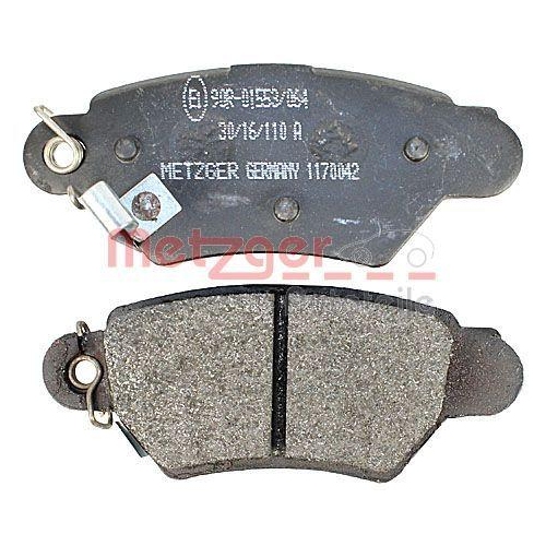 Bremsbelagsatz, Scheibenbremse METZGER 1170042 f&uuml;r OPEL, Hinterachse