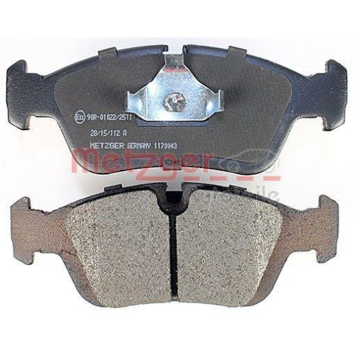 Bremsbelagsatz, Scheibenbremse METZGER 1170043 f&uuml;r BMW, Vorderachse