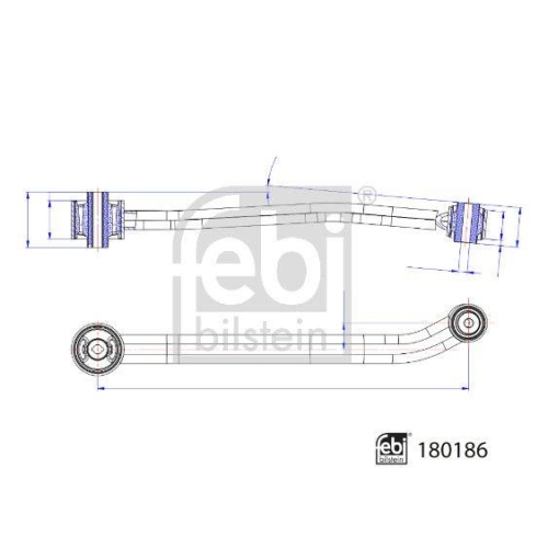 FEBI BILSTEIN Lenker, Radaufh&auml;ngung 180186 f&uuml;r ALFA ROMEO FIAT JEEP, unten