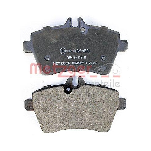 Bremsbelagsatz, Scheibenbremse METZGER 1170053 f&uuml;r MERCEDES-BENZ, Vorderachse