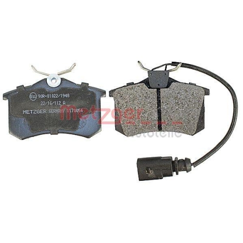Bremsbelagsatz, Scheibenbremse METZGER 1170054 f&uuml;r FORD VAG, Hinterachse
