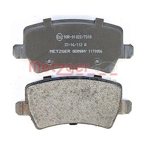 Bremsbelagsatz, Scheibenbremse METZGER 1170056 GREENPARTS f&uuml;r FORD VOLVO
