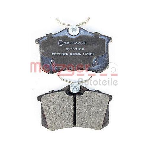 Bremsbelagsatz, Scheibenbremse METZGER 1170060 f&uuml;r CITRO&Euml;N PEUGEOT VAG