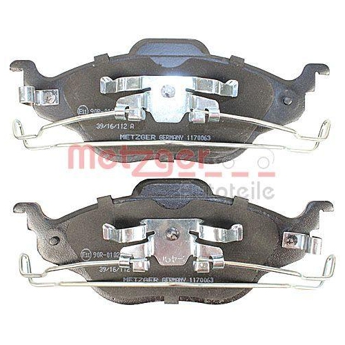 Bremsbelagsatz, Scheibenbremse METZGER 1170063 f&uuml;r OPEL, Vorderachse