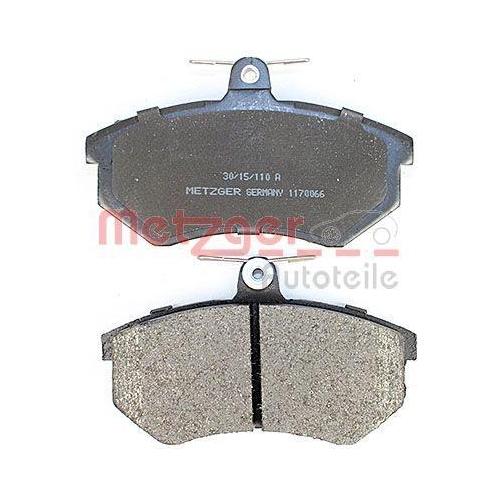 Bremsbelagsatz, Scheibenbremse METZGER 1170066 GREENPARTS f&uuml;r VAG, Vorderachse