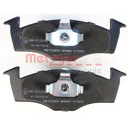 Bremsbelagsatz, Scheibenbremse METZGER 1170072 f&uuml;r VAG, Vorderachse