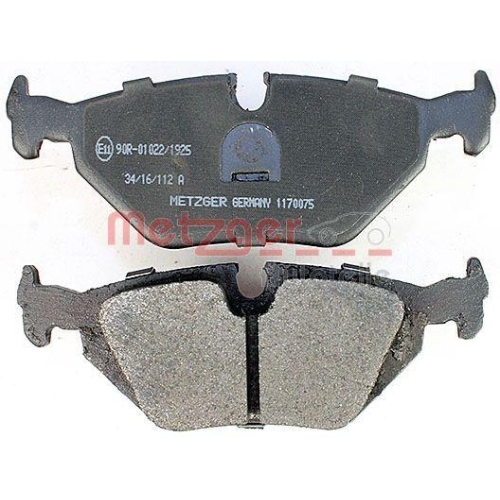 Bremsbelagsatz, Scheibenbremse METZGER 1170075 f&uuml;r BMW, Hinterachse