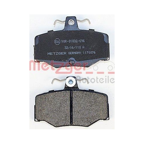 Bremsbelagsatz, Scheibenbremse METZGER 1170076 f&uuml;r NISSAN, Hinterachse