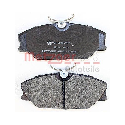 Bremsbelagsatz, Scheibenbremse METZGER 1170084 f&uuml;r RENAULT, Vorderachse