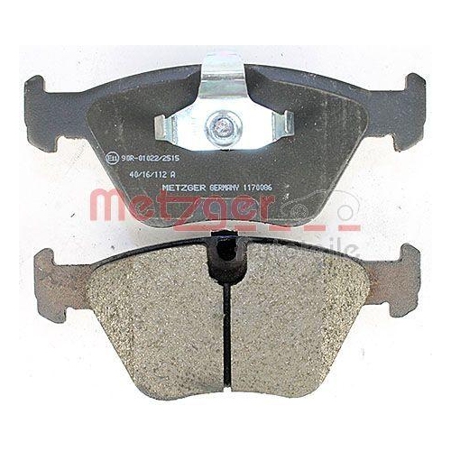 Bremsbelagsatz, Scheibenbremse METZGER 1170086 f&uuml;r BMW, Vorderachse