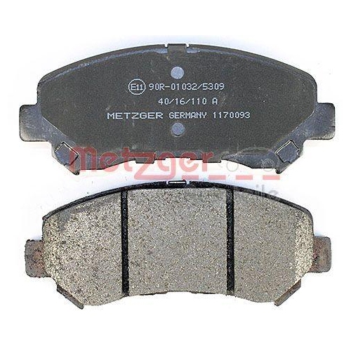 Bremsbelagsatz, Scheibenbremse METZGER 1170093 f&uuml;r NISSAN, Vorderachse