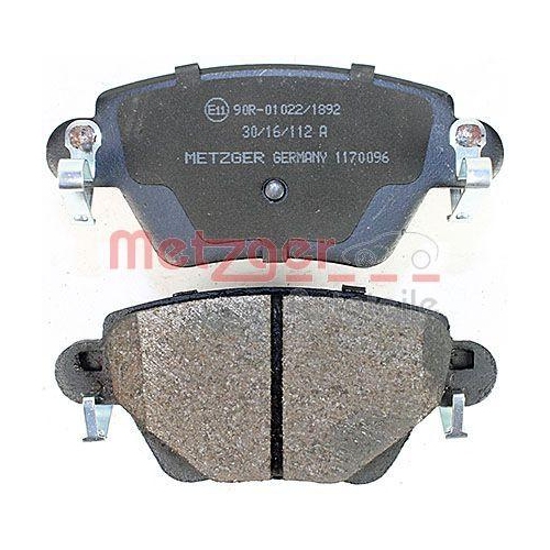 Bremsbelagsatz, Scheibenbremse METZGER 1170096 f&uuml;r FORD JAGUAR, Hinterachse
