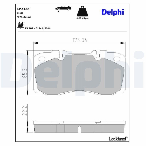 DELPHI LP2138 Bremsbelagsatz, Scheibenbremse f&uuml;r IVECO, Hinterachse, Vorderachse