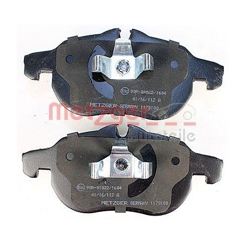 Bremsbelagsatz, Scheibenbremse METZGER 1170100 f&uuml;r FIAT OPEL SAAB VAUXHALL