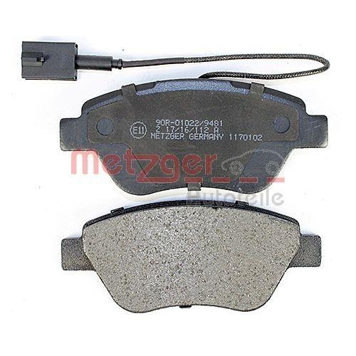 Bremsbelagsatz, Scheibenbremse METZGER 1170102 f&uuml;r FIAT, Vorderachse