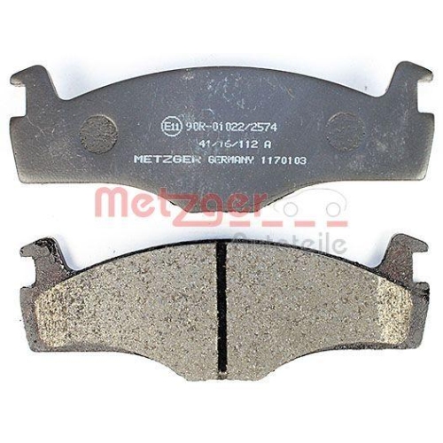 Bremsbelagsatz, Scheibenbremse METZGER 1170103 f&uuml;r VAG, Vorderachse