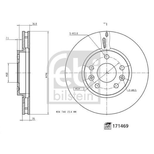 FEBI BILSTEIN 171469 2 St&uuml;ck Bremsscheiben f&uuml;r MERCEDES-BENZ NISSAN RENAULT DACIA SAMSUNG
