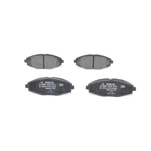 Bremsbelagsatz, Scheibenbremse BOSCH 0 986 424 512 f&uuml;r OPEL SAAB VAUXHALL DAEWOO