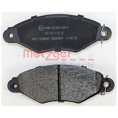 Bremsbelagsatz, Scheibenbremse METZGER 1170115 GREENPARTS f&uuml;r NISSAN RENAULT