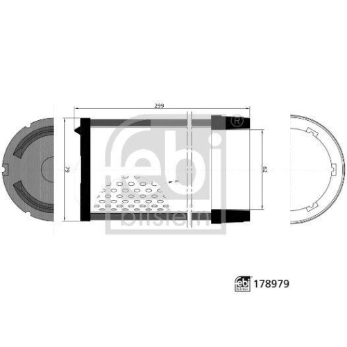 FEBI BILSTEIN Luftfilter 178979 f&uuml;r CASE IH MASSEY FERGUSON CLAAS JOHN DEERE JCB