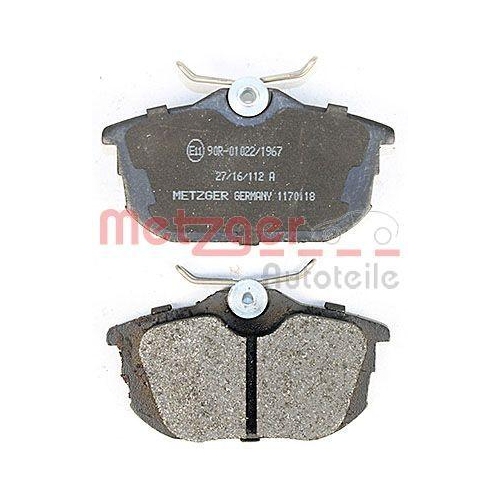 Bremsbelagsatz, Scheibenbremse METZGER 1170118 f&uuml;r MITSUBISHI VOLVO SMART