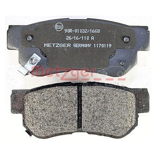 Bremsbelagsatz, Scheibenbremse METZGER 1170119 f&uuml;r HYUNDAI, Hinterachse