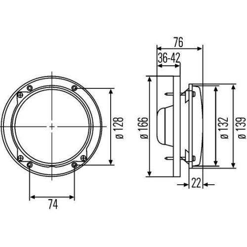 HELLA Hauptscheinwerfer 1A3 996 002-211 f&uuml;r KUBOTA AGCO, links, rechts