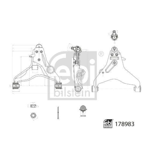 FEBI BILSTEIN Lenker, Radaufh&auml;ngung 178983 f&uuml;r MITSUBISHI, Vorderachse rechts
