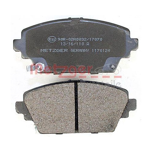 Bremsbelagsatz, Scheibenbremse METZGER 1170124 f&uuml;r HONDA NISSAN, Vorderachse
