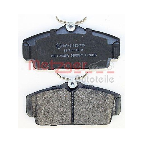 Bremsbelagsatz, Scheibenbremse METZGER 1170125 f&uuml;r NISSAN, Vorderachse