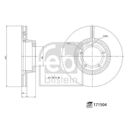 FEBI BILSTEIN 171504 2 St&uuml;ck Bremsscheiben f&uuml;r LDV, Vorderachse