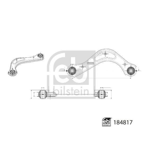 FEBI BILSTEIN Lenker, Radaufh&auml;ngung 184817 f&uuml;r HYUNDAI KIA, Hinterachse links
