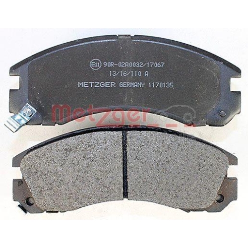 Bremsbelagsatz, Scheibenbremse METZGER 1170135 GREENPARTS f&uuml;r MITSUBISHI