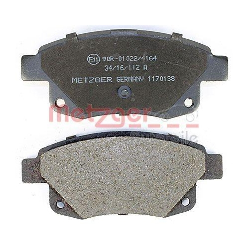 Bremsbelagsatz, Scheibenbremse METZGER 1170138 f&uuml;r FORD, Hinterachse