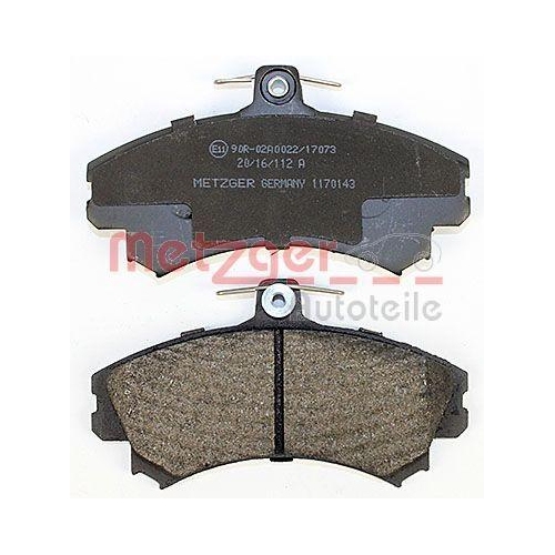 Bremsbelagsatz, Scheibenbremse METZGER 1170143 f&uuml;r MITSUBISHI VOLVO, Vorderachse