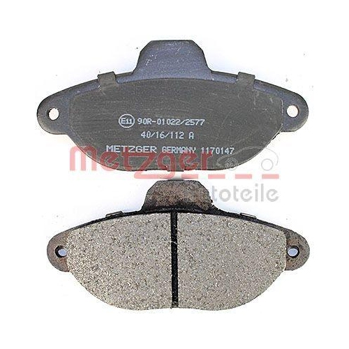 Bremsbelagsatz, Scheibenbremse METZGER 1170147 f&uuml;r FIAT LANCIA, Vorderachse