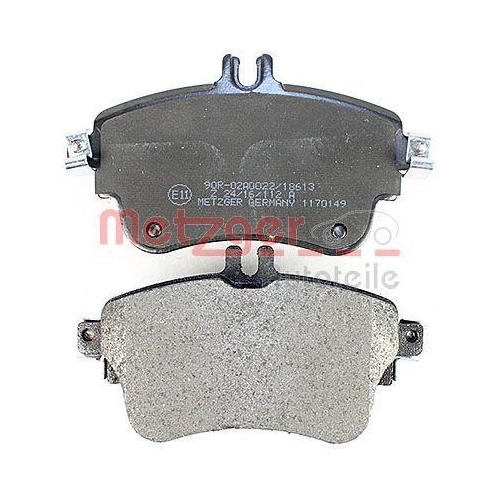 Bremsbelagsatz, Scheibenbremse METZGER 1170149 f&uuml;r MERCEDES-BENZ, Vorderachse