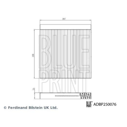 Filter, Innenraumluft BLUE PRINT ADBP250076 für MG, vorne