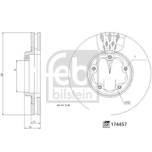FEBI BILSTEIN 174457 2 St&uuml;ck Bremsscheiben f&uuml;r FORD FORD MOTOR COMPANY, Vorderachse